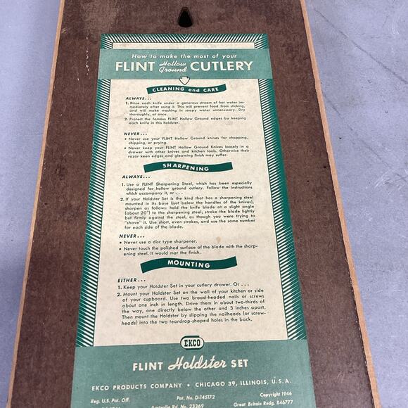 Vintage Flint Hollow Ground Knife Holder - 15.5”L - Picture 6 of 7